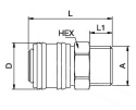 SZYBKOZŁĄCZE TYP26 GZ 3/8" RECTUS