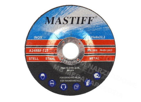 TARCZA DO SZLIFOWANIA 125x6,0MM MASTIFF TARCZA DO SZLIFOWANIA 125x6,0MM MASTIFF