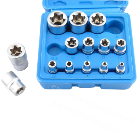 INNER TORX SOCKET SET E4 E24 14PCS TORX