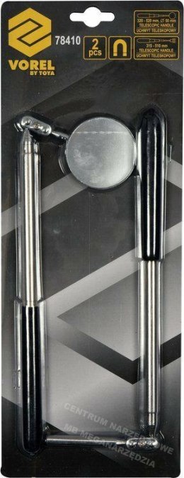 VOREL Inspection mirror set with magnet