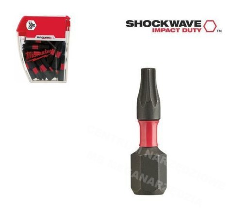 MILWAUKEE Tip T50 x 25mm/15pcs. Shockwave MILWAUKEE Tip T50 x 25mm/15pcs. Shockwave