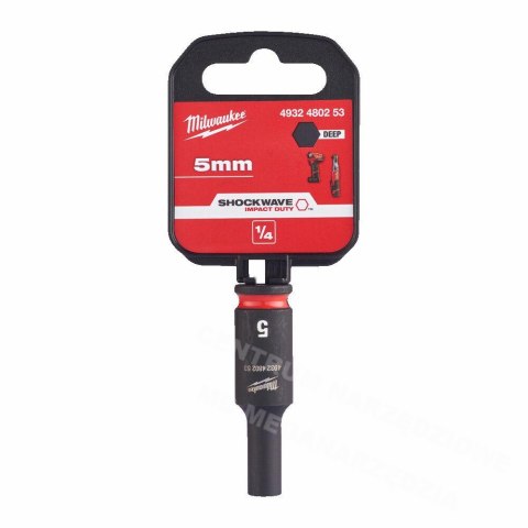 MILWAUKEE Nasadka udarowa długa 1/4" 5mm Shockwave MILWAUKEE Nasadka udarowa długa 1/4" 5mm Shockwave