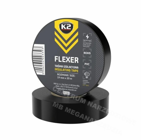 K2 Flexer Electrical Tape Large Black 19mm x20m K2 Flexer Electrical Tape Large Black 19mm x20m