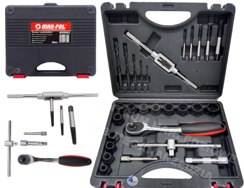 MAR-POL Extractors for broken screws 28 pieces case