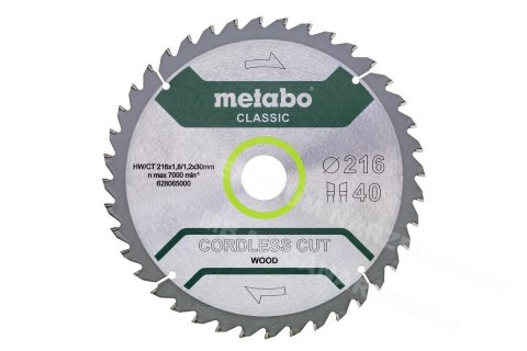 METABO Circular Saw Blade HW/CT 216x30x40z