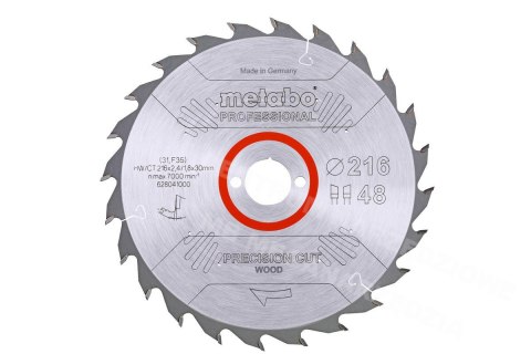 METABO Piła tarczowa HW/CT 216x30x48z Precision Cut Wood Professional