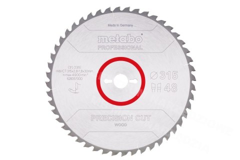 METABO HW/CT Circular Saw Blade 315x30x48z Precision Cut Wood Professional