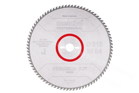 METABO Circular Saw Blade HW/CT 315x30x84z Precision Cut Wood Professional