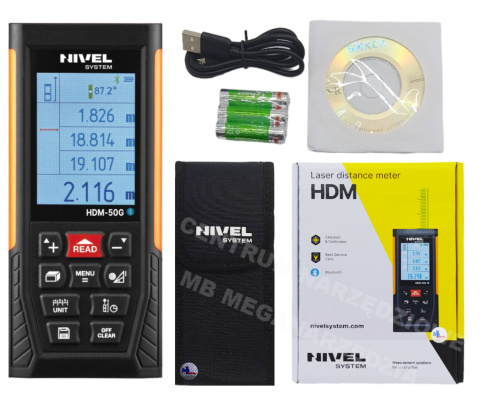 NIVEL SYSTEM Dalmierz laserowy 50m z zieloną wiązką, bluetooth NIVEL SYSTEM Dalmierz laserowy 50m z zieloną wiązką, bluetooth