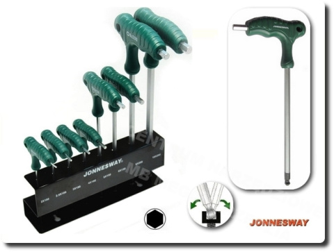JONNESWAY HEX Allen keys 8 pcs. with ball, hanger (2-10) H10MB08S JONNESWAY HEX Allen keys 8 pcs. with ball, hanger (2-10) H10MB08S