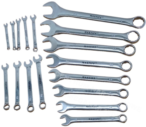 MASTIFF Wrench set 17 pcs. 6-32mm Flat Ring MASTIFF Wrench set 17 pcs. 6-32mm Flat Ring