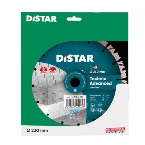 DISTAR Tarcza diamentowa TECHNIC ADVANCED 232 x 2,6/1,8 x 12 x 22,23-16 DISTAR Tarcza diamentowa TECHNIC ADVANCED 232 x 2,6/1,8 x 12 x 22,23-16