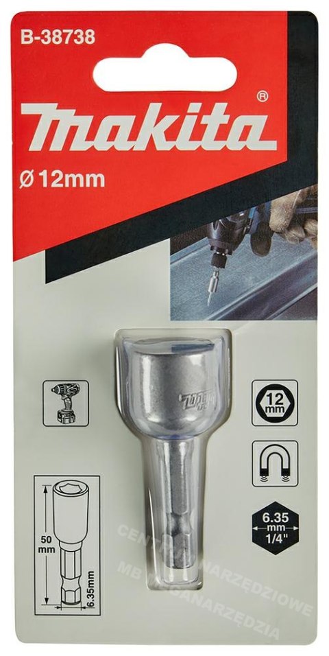 MAKITA Magnetic socket 1/4" HEX 12x50mm MAKITA Magnetic socket 1/4" HEX 12x50mm