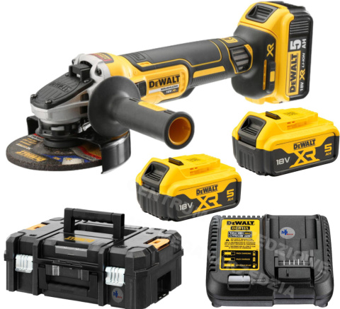 DEWALT Szlifierka kątowa 18V DCG405P3 3x5,0Ah DEWALT Szlifierka kątowa 18V DCG405P3 3x5,0Ah