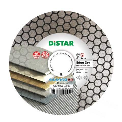 DISTAR Tarcza diamentowa EDGE DRY 115 x 1,6 x 25 x 22,23mm