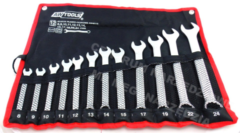 AWTOOLS ZESTAW KLUCZY 8-24mm KLUCZE PŁASKO OCZKOWE 12SZT AWTOOLS ZESTAW KLUCZY 8-24mm KLUCZE PŁASKO OCZKOWE 12SZT