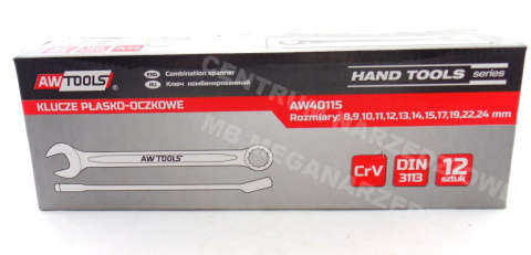 AWTOOLS ZESTAW KLUCZY 8-24mm KLUCZE PŁASKO OCZKOWE 12SZT AWTOOLS ZESTAW KLUCZY 8-24mm KLUCZE PŁASKO OCZKOWE 12SZT
