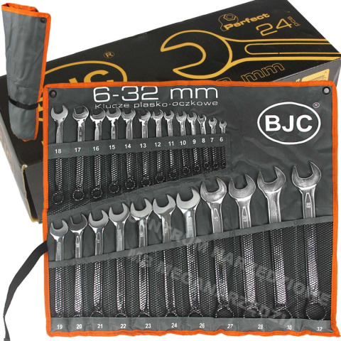 BJC Zestaw kluczy 6-32mm klucze płasko oczkowe 24szt BJC Zestaw kluczy 6-32mm klucze płasko oczkowe 24szt