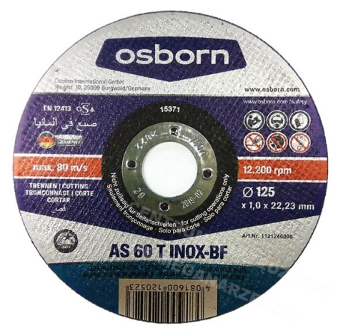 TARCZA OSBORN INOX SPECJAL 125x1,0