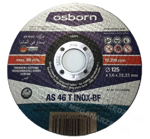 TARCZA OSBORN SPECJAL 125x1,6 TARCZA OSBORN SPECJAL 125x1,6