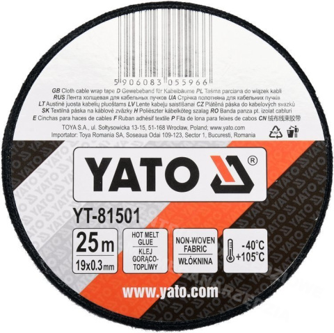 YT-81501 TAŚMA PARCIAN 25m 19mm YT-81501 TAŚMA PARCIAN 25m 19mm