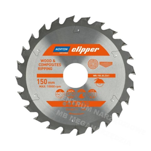 NORTON Piła tarczowa 150mm x 30mm x 24z drewno i kompozyty ATB (2,6 / 1,6) NORTON Piła tarczowa 150mm x 30mm x 24z drewno i kompozyty ATB (2,6 / 1,6)