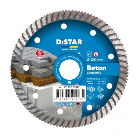 DISTAR Tarcza diamentowa BETON PRO 125 x 2,2 x 22,23mm Turbo