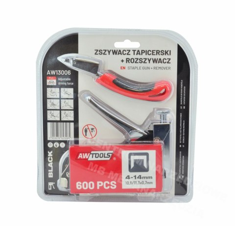AWTOOLS Stapler 4-14mm black metal + stapler AWTOOLS Stapler 4-14mm black metal + stapler