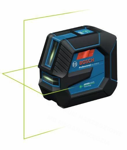 BOSCH Cross Line Laser GLL 20-22 G green USB-C 1x BA 3.7V 3.0Ah XL +holder lb 10 case