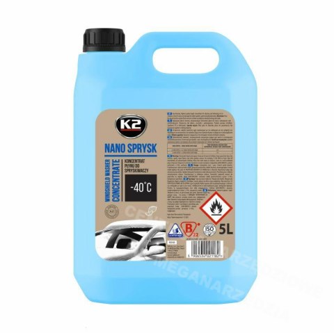 K2 Płyn zimowy do spryskiwaczy koncentrat -40st nano sprysk 5L K2 Płyn zimowy do spryskiwaczy koncentrat -40st nano sprysk 5L