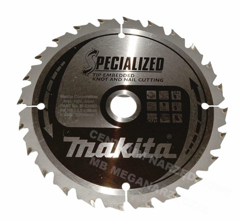 MAKITA Piła tarczowa 165x20x24z specjalized drewno (z gwoździami i sękami) MAKITA Piła tarczowa 165x20x24z specjalized drewno (z gwoździami i sękami)