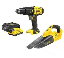 STANLEY Hammer drill + handheld vacuum cleaner 1x2.0Ah