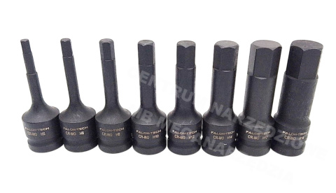 FALON TECH Impact Allen Socket Set 8pcs. 5-19mm by 1/2" FALON TECH Impact Allen Socket Set 8pcs. 5-19mm by 1/2"