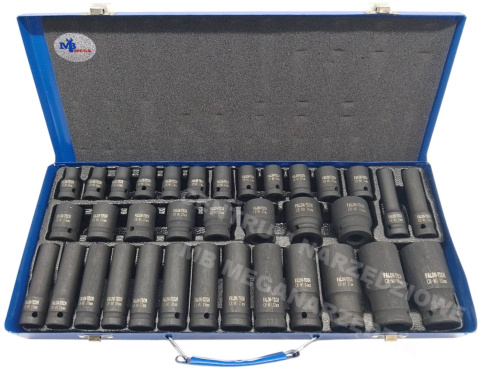 FALON TECH Impact sockets 8-32mm 1/2" 35 pcs Socket set FALON TECH Impact sockets 8-32mm 1/2" 35 pcs Socket set