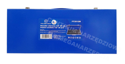 FALON TECH Impact sockets 8-32mm 1/2" 35 pcs Socket set FALON TECH Impact sockets 8-32mm 1/2" 35 pcs Socket set