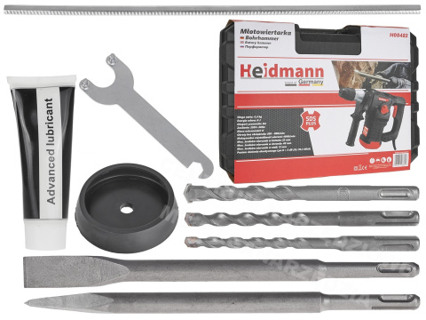 HEIDMANN Młotowiertarka - młot udarowy SDS+ 2200W + Zestaw wierteł HEIDMANN Młotowiertarka - młot udarowy SDS+ 2200W + Zestaw wierteł