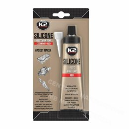 K2 Silikon czerwony 85g wysokotemperaturowy +350st, płynna uszczelka
