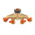 4-way manifold gw 3/4"x gz 3/4" brass with brass soft valves