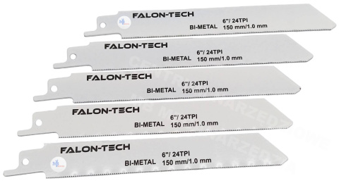 FALON TECH Saw blades 5pcs. for metal 150mm for reciprocating saw FALON TECH Saw blades 5pcs. for metal 150mm for reciprocating saw