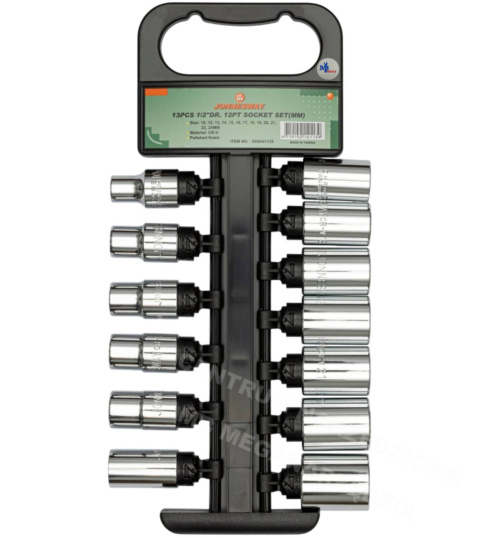 JONNESWAY Set of metric 12-point sockets 1/2" 10-24mm 13 pcs JONNESWAY Set of metric 12-point sockets 1/2" 10-24mm 13 pcs
