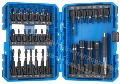 Impact bit set for screwdriver 33 pieces Impact bit set for screwdriver 33 pieces