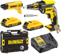 DEWALT Drywall Screwdriver 18V 30Nm 2x 2.0Ah LI-ION TSTAK + DCF6201 Magazine