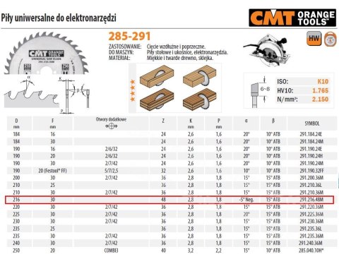 HM 216x30x2.8/1.8 Z=48 HM 216x30x2.8/1.8 Z=48