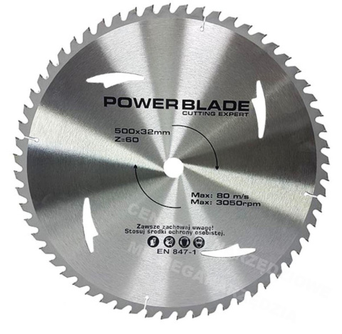 M09077 TARCZA WIDIOWA 500x32mm 60T POWER BLADE