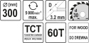 YT-6077 PIŁA TARCZOWA WIDIA 300x30x60T