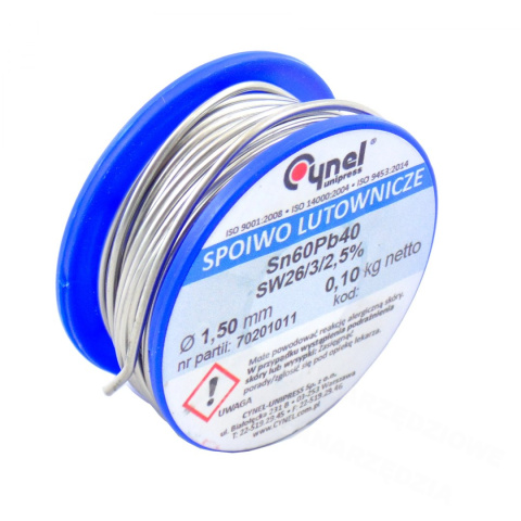 CYNA LUTOWANIA Z TOPNIKIEM SPOIWO 1,5mm 100G CYNEL CYNA LUTOWANIA Z TOPNIKIEM SPOIWO 1,5mm 100G CYNEL
