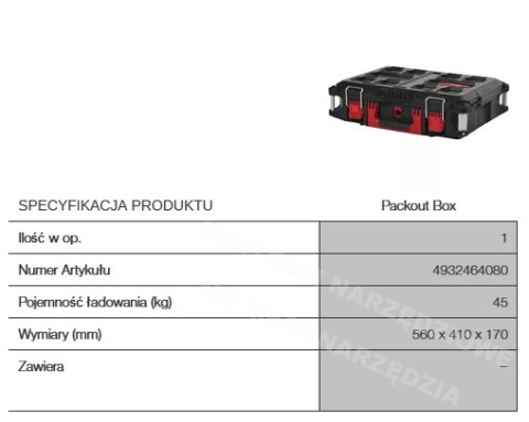 SKRZYNKA PACKOUT BOX MILWAUKEE WALIZKA SYSTEMOWA SKRZYNKA PACKOUT BOX MILWAUKEE WALIZKA SYSTEMOWA