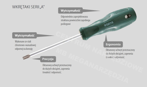 WKRĘTAKI ŚRUBOKRĘTY ŚLUSARSKIE SATA ZESTAW 10szt WKRĘTAKI ŚRUBOKRĘTY ŚLUSARSKIE SATA ZESTAW 10szt