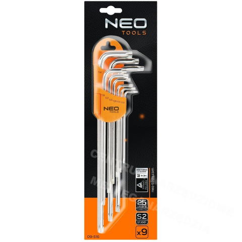 09-516 NEO TOOLS KLUCZE TORX T10-T50 9 SZT. 09-516 NEO TOOLS KLUCZE TORX T10-T50 9 SZT.