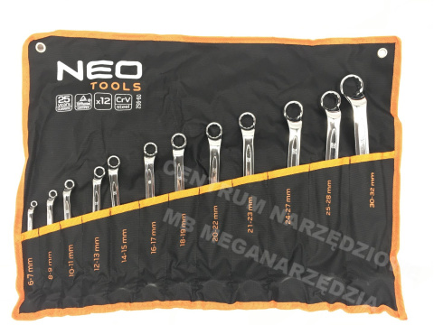 NEO TOOLS Zestaw kluczy 6-32mm oczkowe odgięte oczko NEO TOOLS Zestaw kluczy 6-32mm oczkowe odgięte oczko